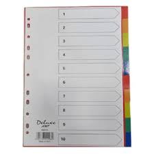 Plastic colorful divider 1-10 10pcs/set
