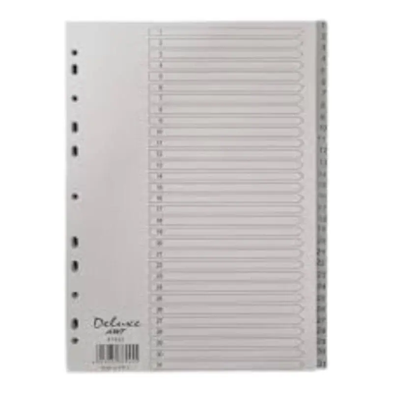 Plastic Grey divider 1-31, 31pcs/set