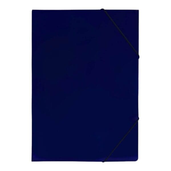 Blue PAPER FOLDER with black round elastic band