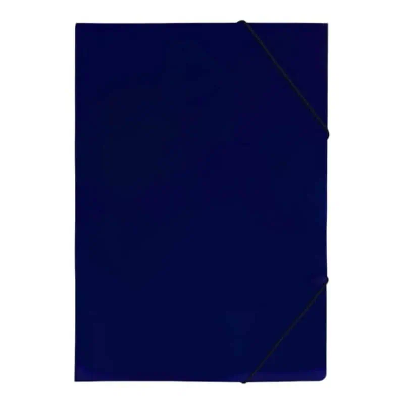Blue PAPER FOLDER with black round elastic band