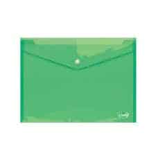 Green Plastic Envelope folder with button & name card pocket