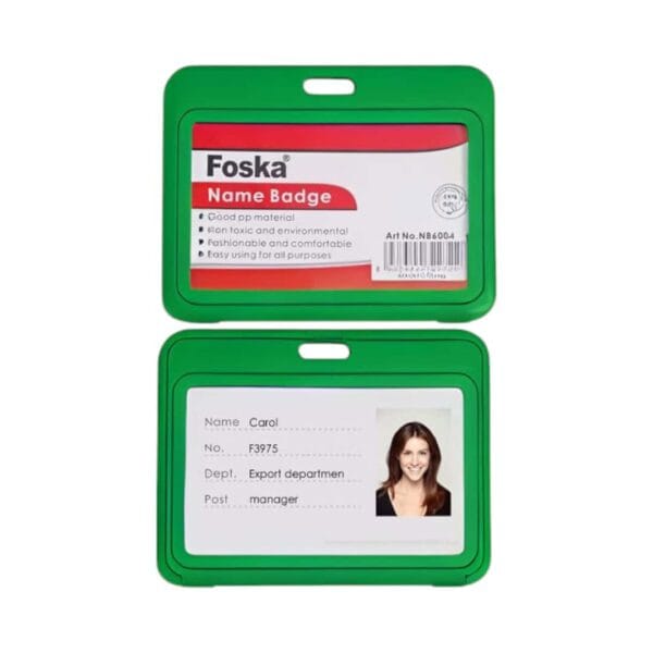 Name Badge Plastic Color Green,Vertical (10PCS) 54x86mm
