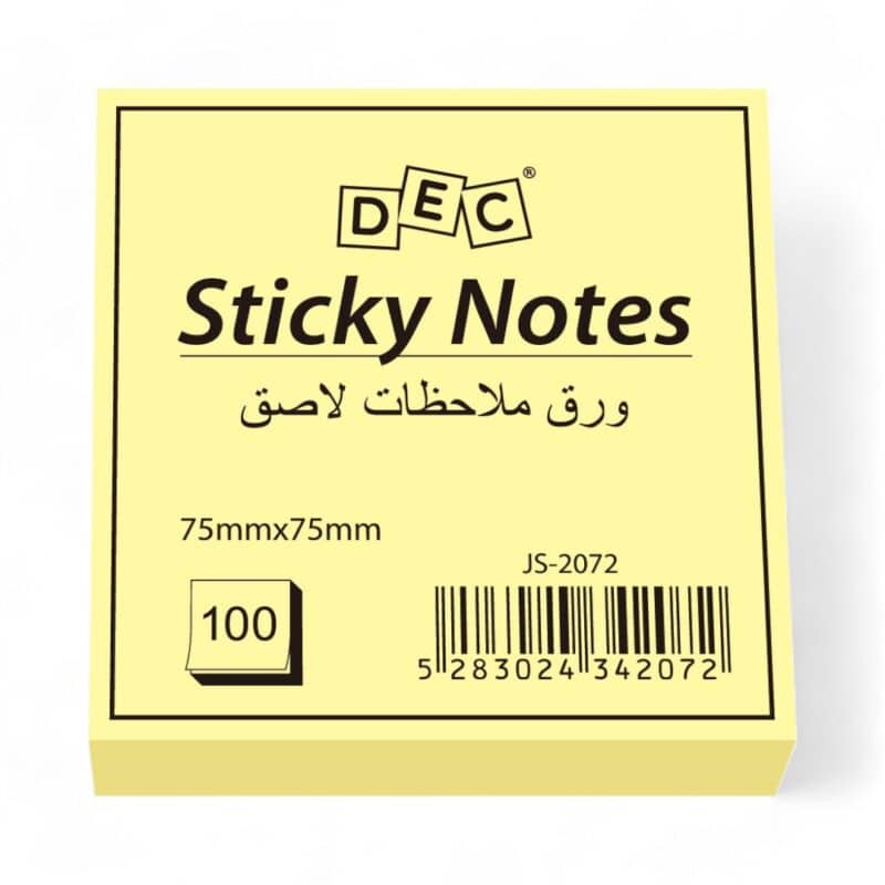 Sticky notes 75mm*75mm 100sheets pastel yellow