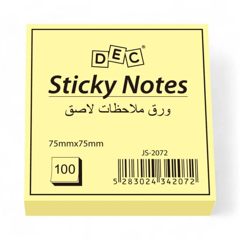 Sticky Notes 75mm*75mm 100sheets Pastel Yellow