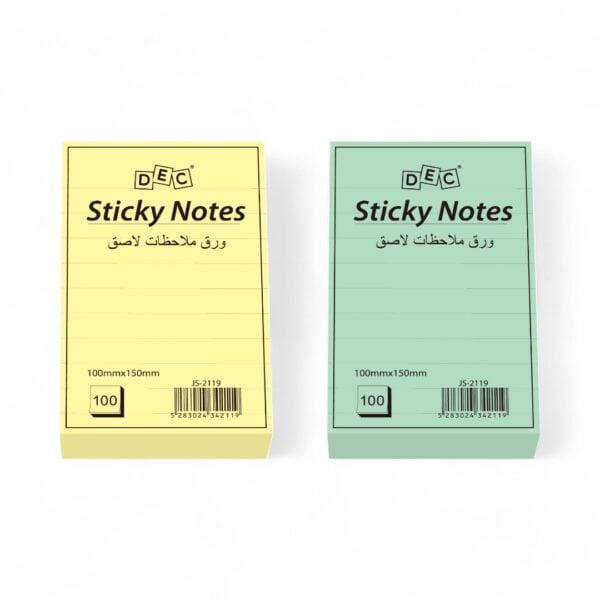 Lined  Notes Pastel 75mm*150mm 100sheets yellow, pink, green, blue, white