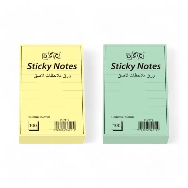 Lined  Notes Pastel 75mm*150mm 100sheets yellow, pink, green, blue, white