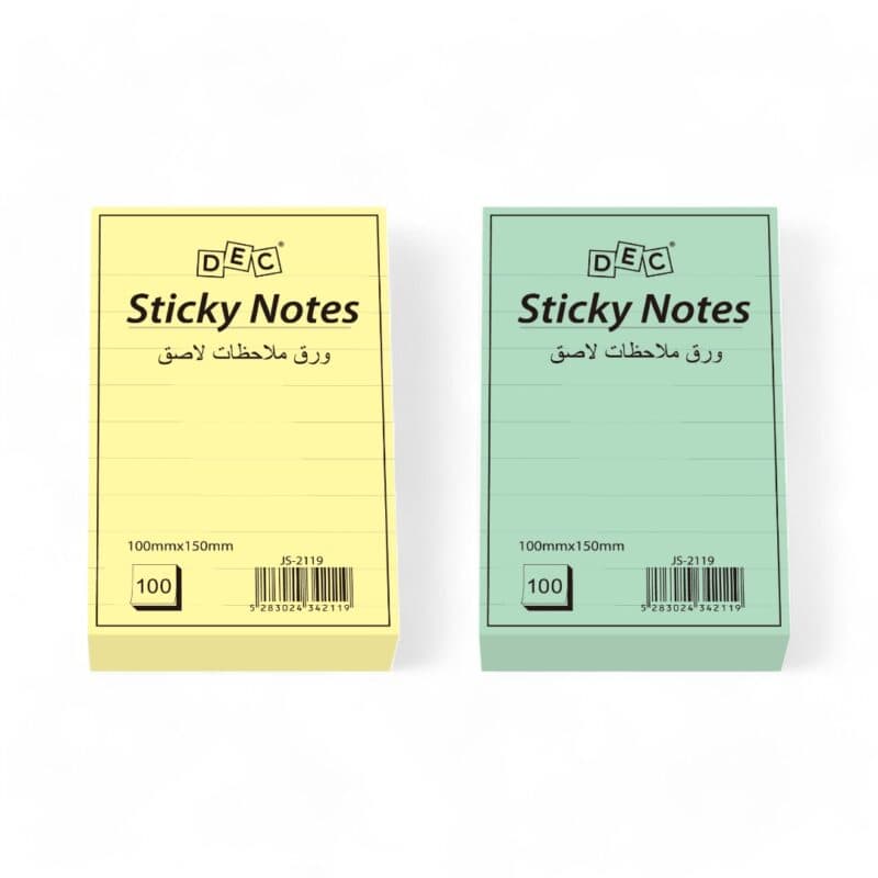 Lined  notes pastel 75mm*150mm 100sheets yellow, pink, green, blue, white