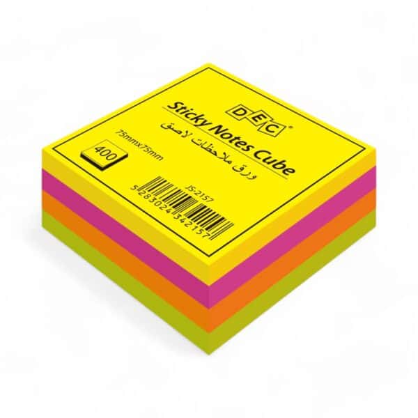 Sticky notes cube 75mm*75mm,fluore Assorted color 100sheets total 400 sheets