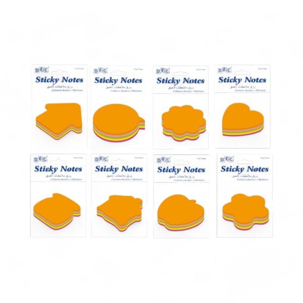 Die-cut sticky notes cube 71mm*71mm assorted 4 neon colors  100 sheets ,