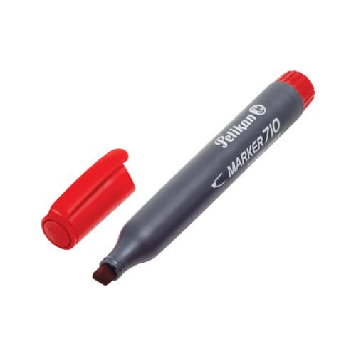 Permanent Marker 710  10 pcs Chisel Tip  Red