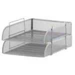 a stack of metal trays
