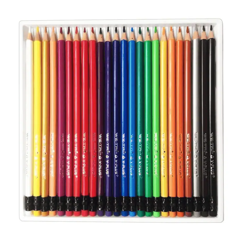 Y-Plus We tri 24 pcs erasable color pencil with eraser