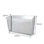 a wire mesh holder with measurements