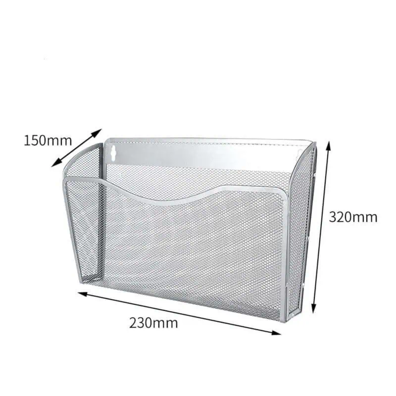 a wire mesh holder with measurements