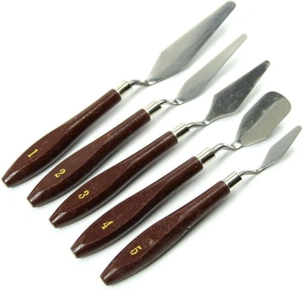 5 Pieces Stainless Steel Mixed Scraper Set Spatula Knife for Artists Oil Painting