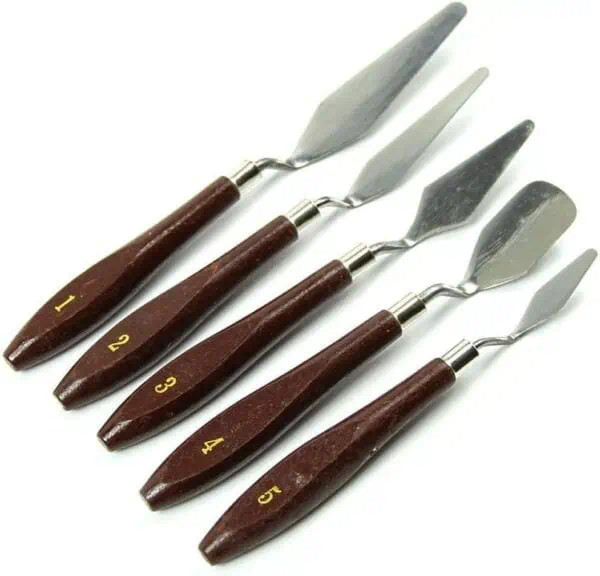 5 Pieces Stainless Steel Mixed Scraper Set Spatula Knife for Artists Oil Painting