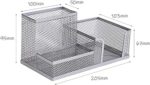 a wire mesh basket with measurements
