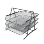 a stack of metal trays