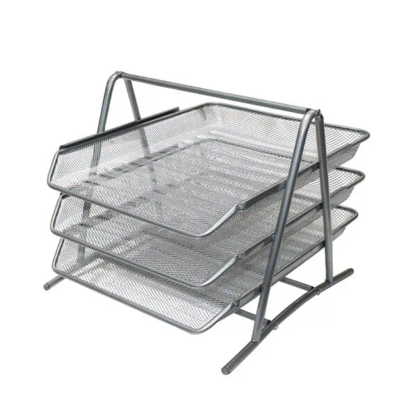 a stack of metal trays
