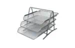 a stack of metal trays