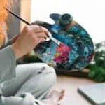 Wooden Paint Palette Paint Tray Palettes Thumb Holder Trays for Artist, 1 PCS