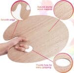 Wooden Paint Palette Paint Tray Palettes Thumb Holder Trays for Artist, 1 PCS