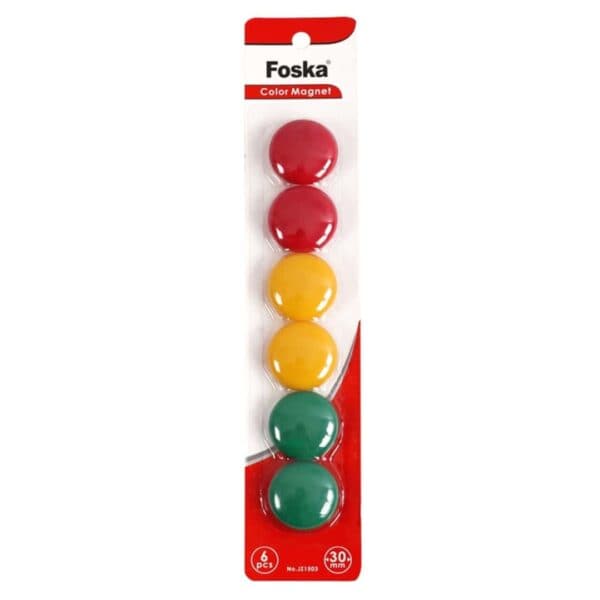 Whiteboard Color Magnets 6pcs 30mm