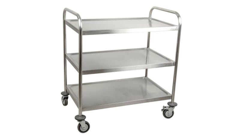 Vinco educational 3-level serving trolley: robust, heat-resistant, and ideal for daycare centers - easy to assemble and child-friendly