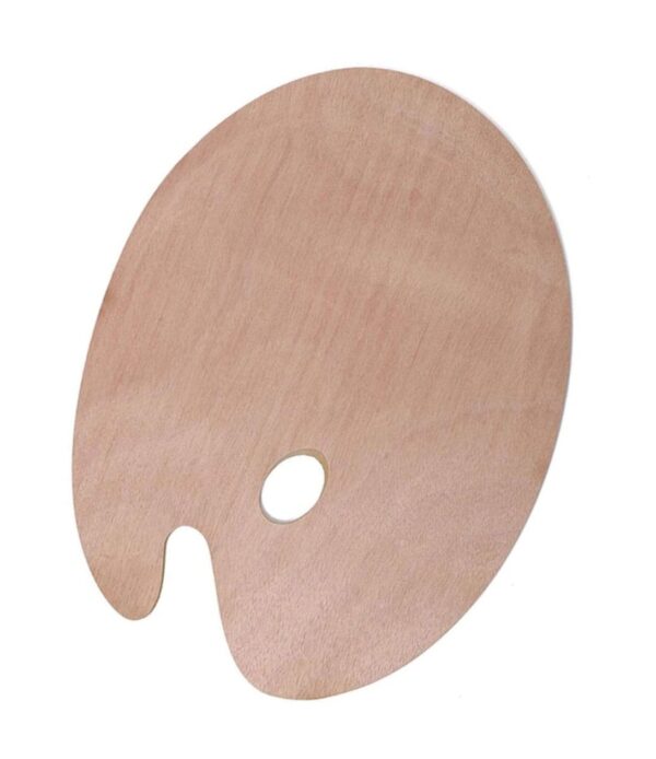 Wooden Paint Palette Paint Tray Palettes Thumb Holder Trays for Artist, 1 PCS