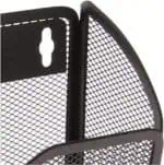 a close-up of a black mesh holder