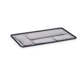 a black and white tray with mesh
