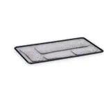 a black and white tray with mesh