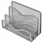a metal mesh tray with several sections