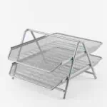 a stack of metal mesh trays