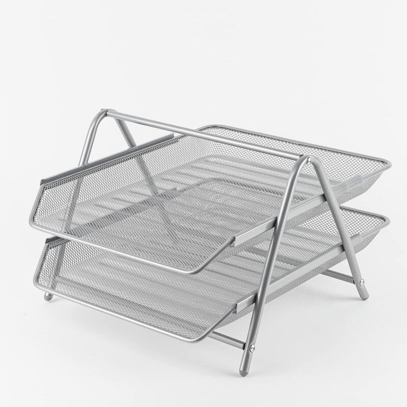 A stack of metal mesh trays