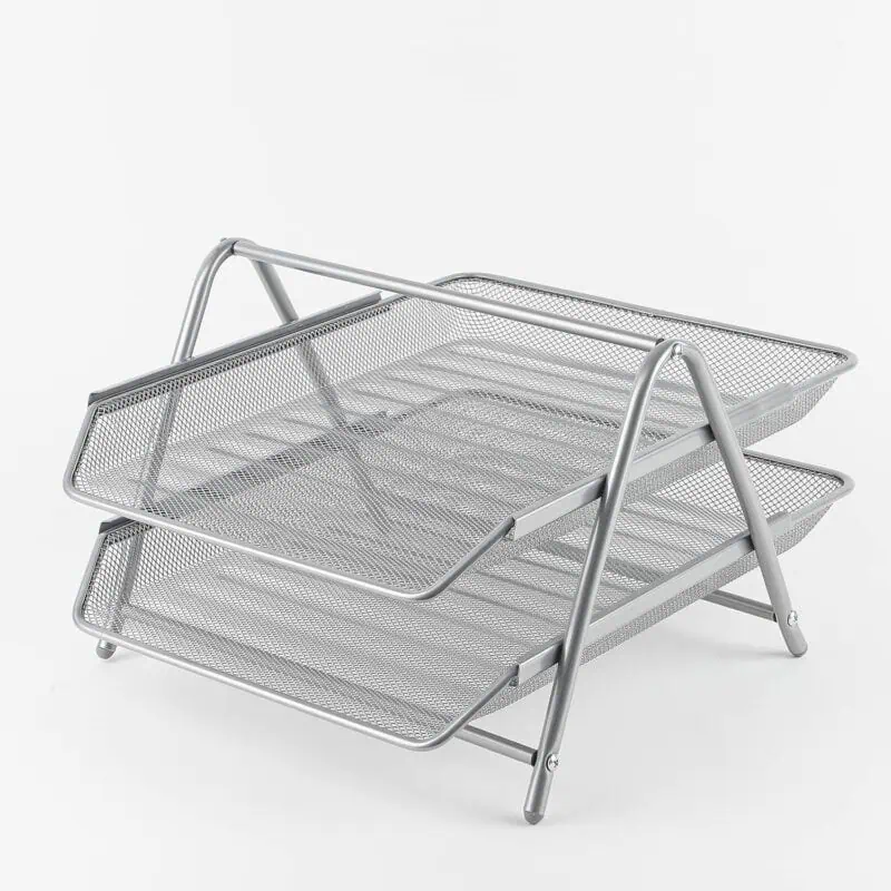 a stack of metal mesh trays