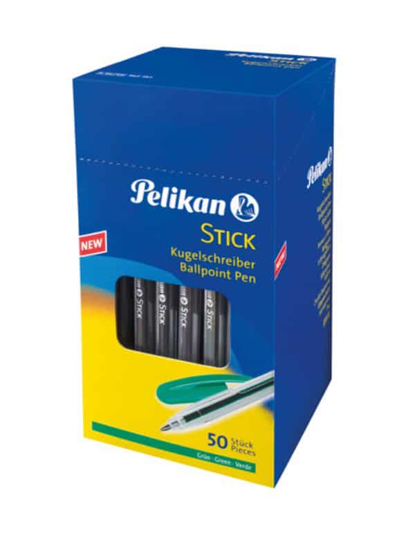 Pack of 50 Pelikan Stick K86 Green Ballpoint Pens - Durable, Reliable & Affordable Writing Instruments with Smooth Ink Flow & Comfortable Grip