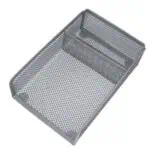 a metal mesh tray with two compartments