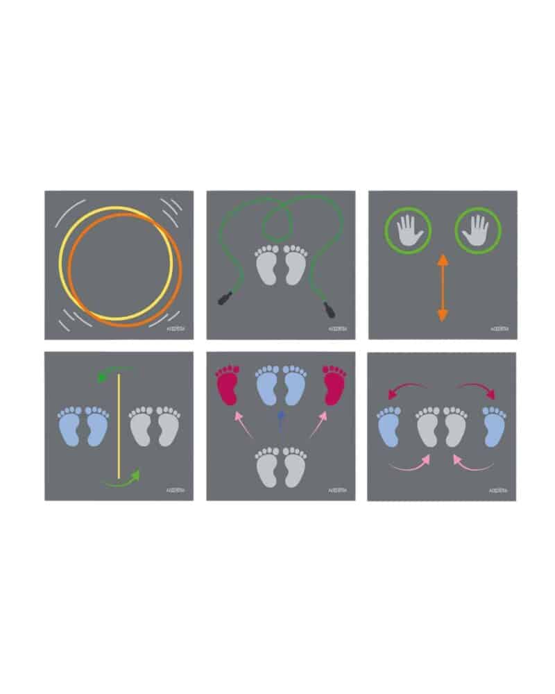 A group of icons with feet and hands