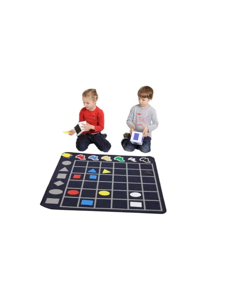 A pair of children playing a game