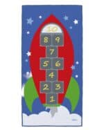 a game board with numbers and rockets