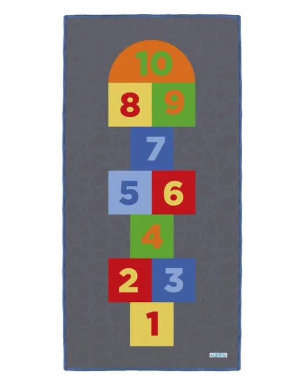 a rug with numbers on it