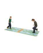 a boy and girl playing hopscotch