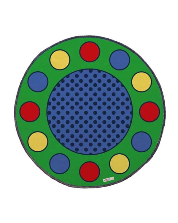a rug with circles in a circle