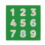a green square with numbers on it