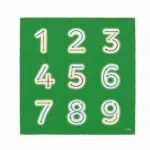 a green square with numbers on it