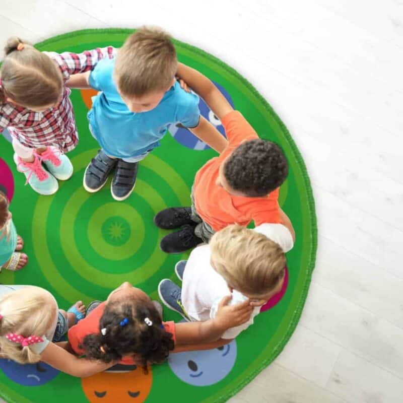 A group of children standing in a circle