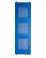 a blue rectangular object with holes