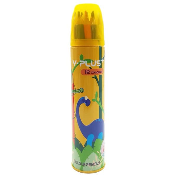 Y-Plus Forest Triangle 12 Colored Pencils In Metal Tube