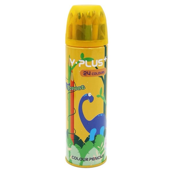 Y-Plus Forest Triangle 24 Colored Pencils In Metal Tube